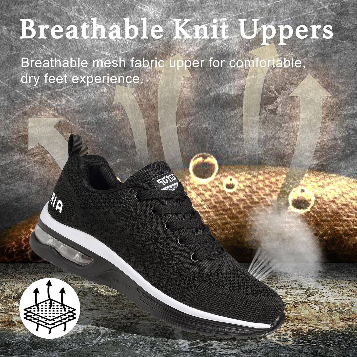 Thumbnail 4 de Womens Trainers Running Shoes Air Cushion Sneakers – Lightweight Breathable Mesh Walking Shoes