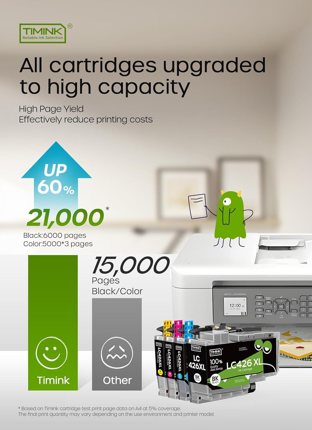 Thumbnail 1 de Timink LC426XL LC426 Ink Cartridges Replacement for Brother LC-426 (4 Pack) – XL, with Chip