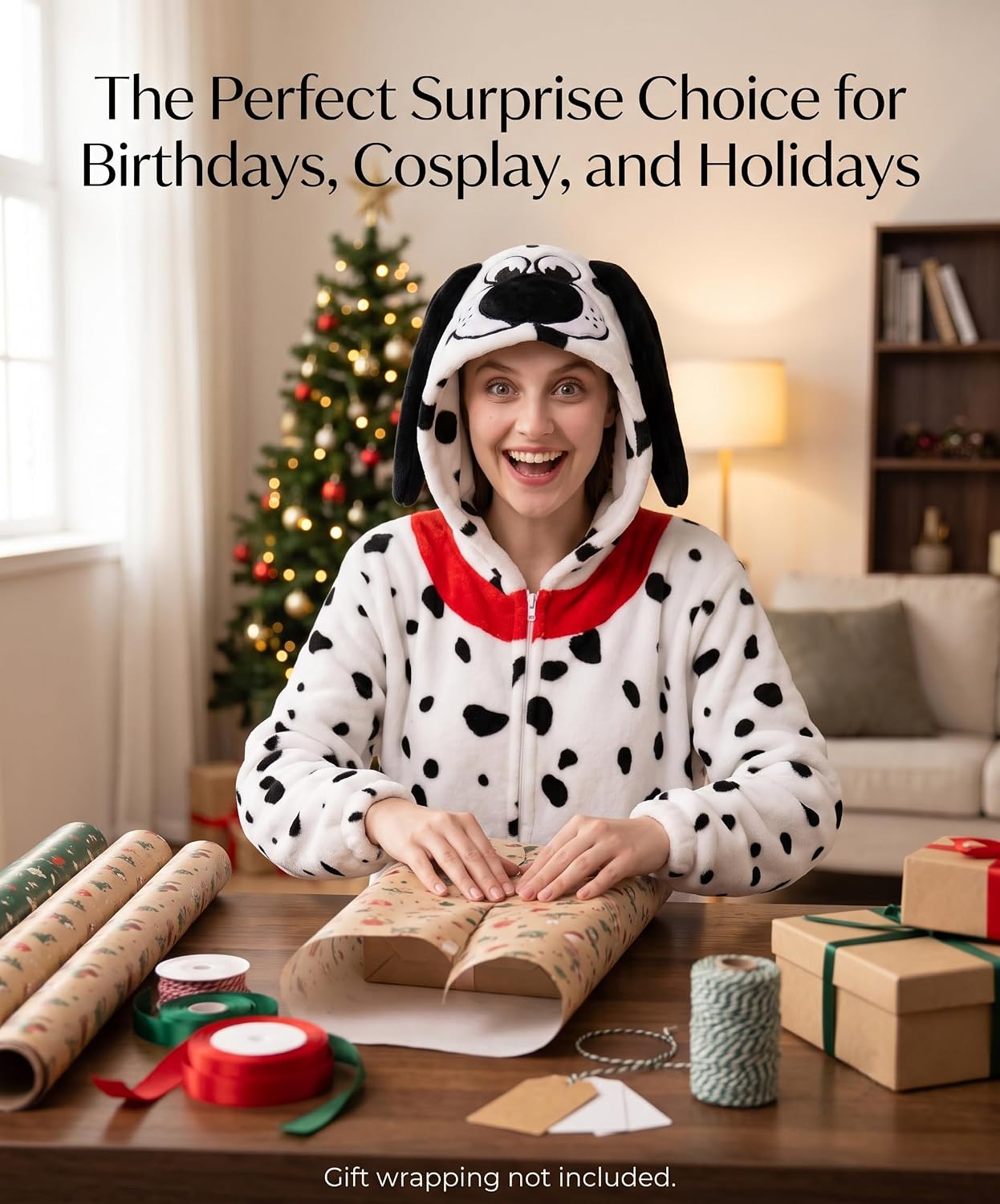 Thumbnail 6 de Hundredmore Adult Animal Onesie Pajamas, Plush One-Piece with Hood and Pockets