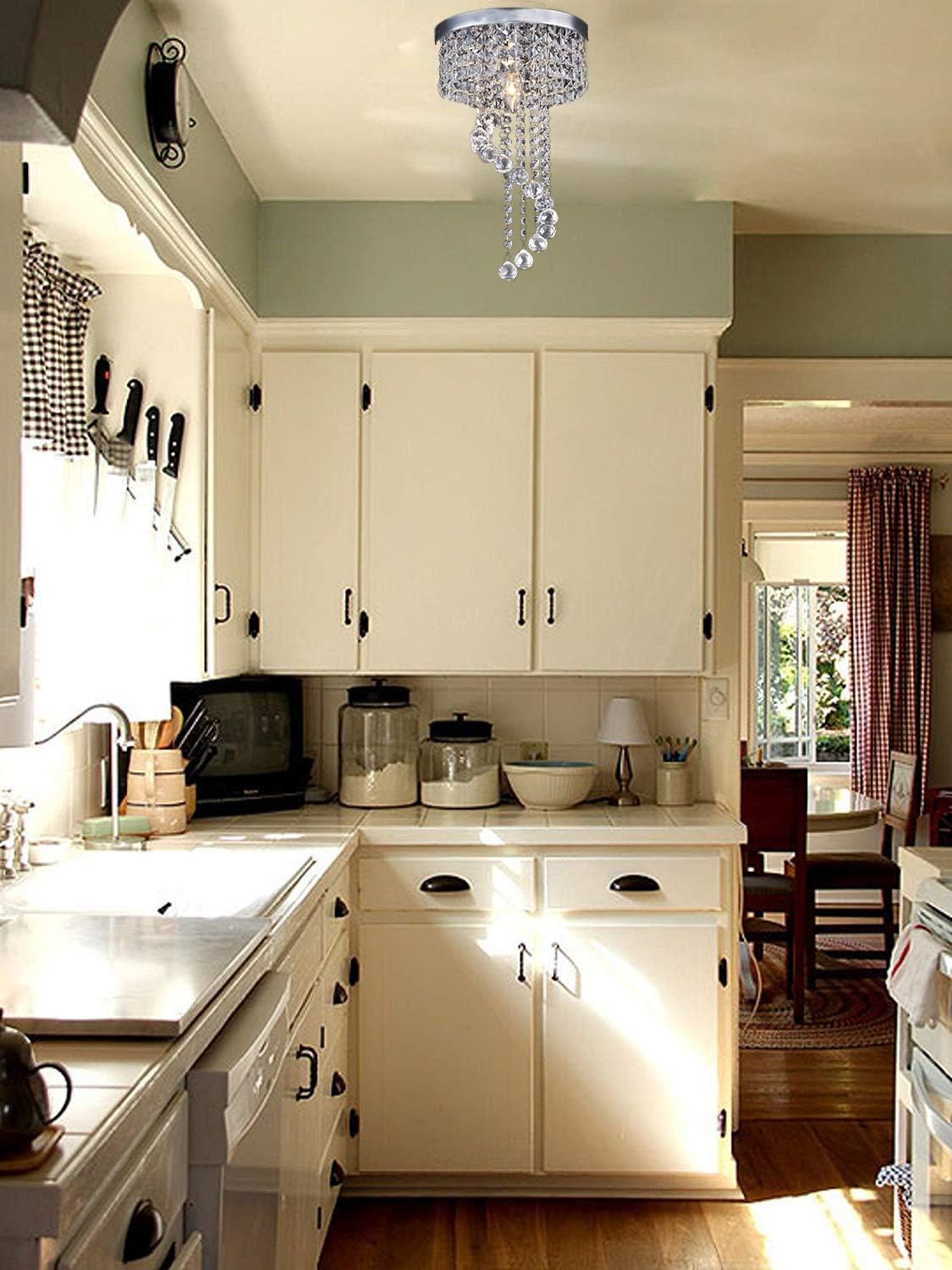 Detalle de Jorunhe Modern LED Ceiling Light Pendant Fixture Crystal Chandelier