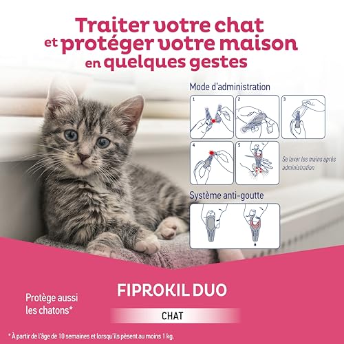 Thumbnail 4 de Fiprokil Duo Chats Clément Thékan – Anti-puces et tiques, 4 pipettes