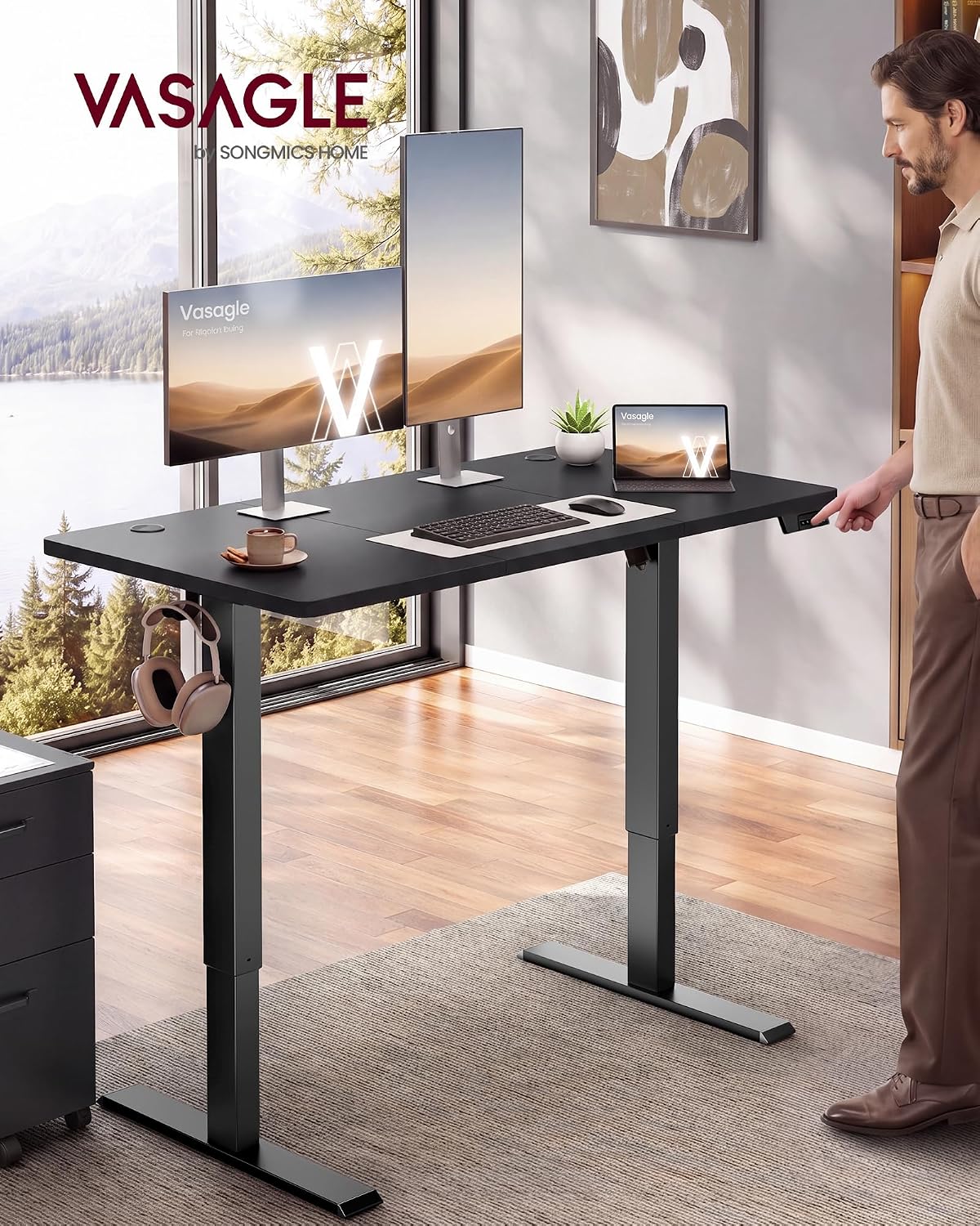 Thumbnail 1 de VASAGLE Electric Standing Desk, 48 x 24 Inch