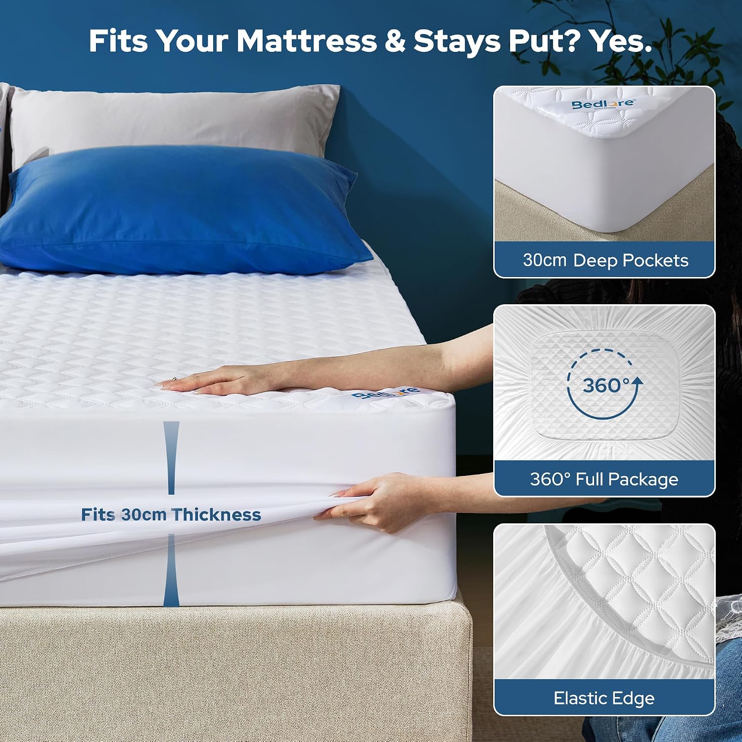 Thumbnail 5 de BEDLORE Single Mattress Protector Waterproof with Upgraded TPU Layer