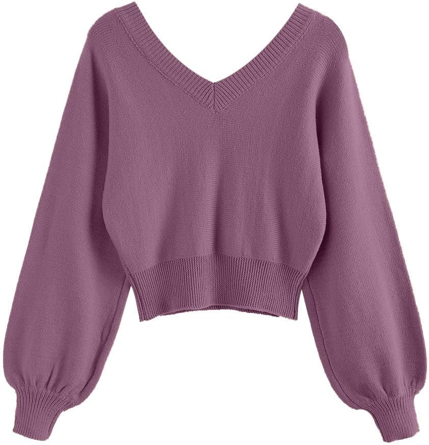 Detalle de ZAFUL Cropped V-Neck Sweater