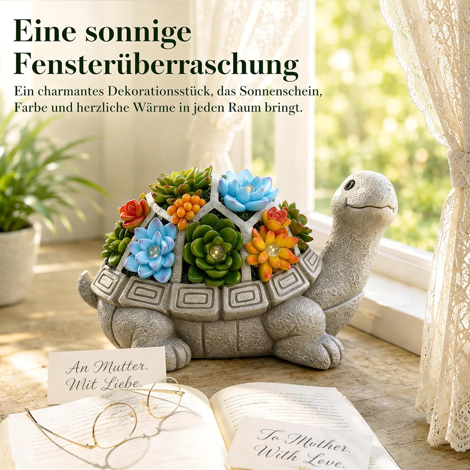 Detalle de Yeomoo Schildkröte Gartendeko 12,5 cm 🐢