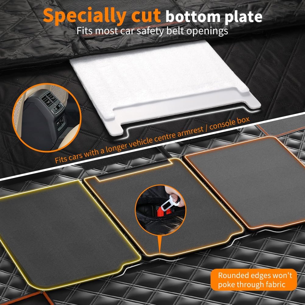 Detalle de KYG Hard Bottom Dog Hammock for Car: Back Seat Extender and Waterproof Car Seat Cover