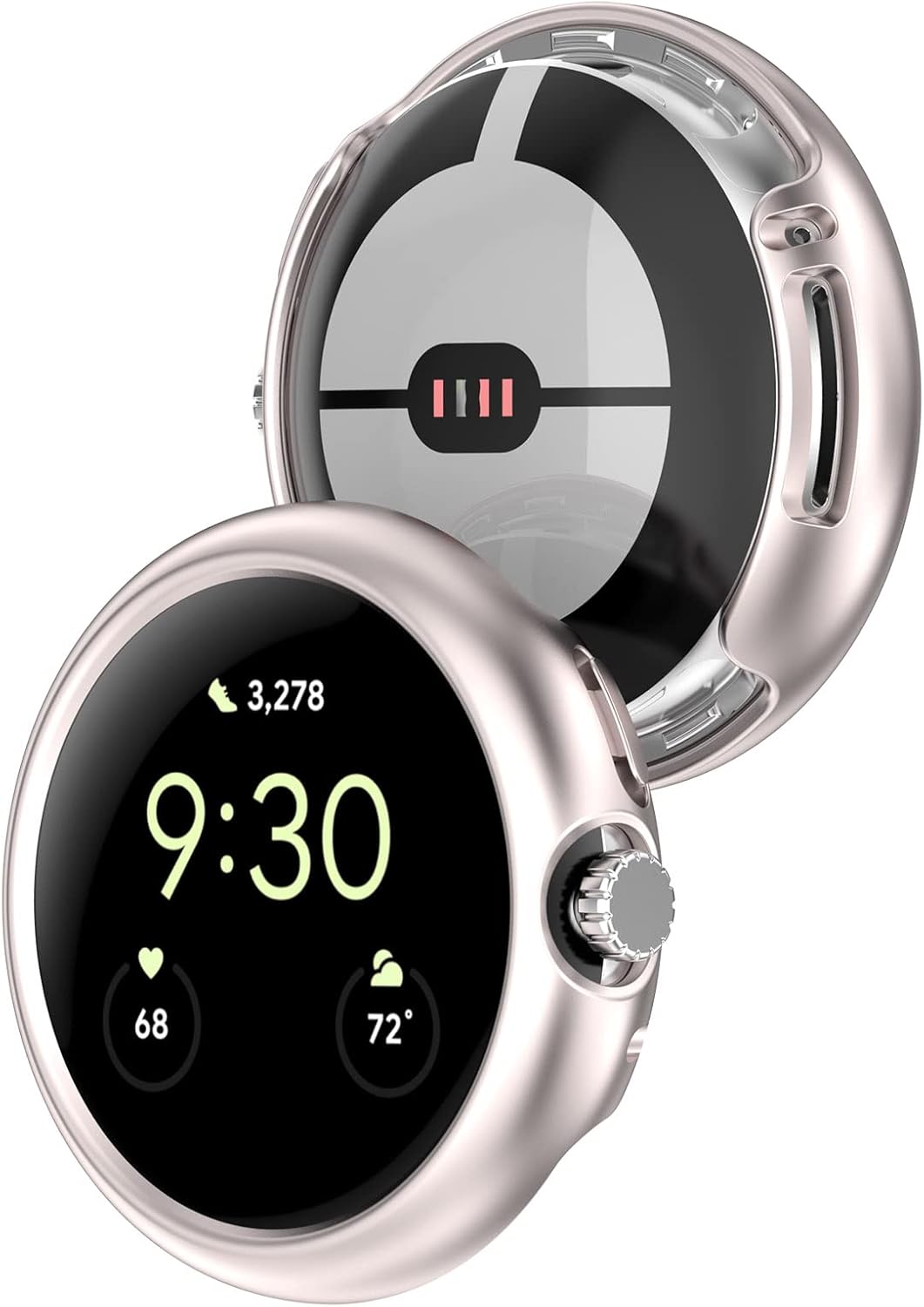 Detalle de Panda Bobo Case for Google Pixel Watch 2/Watch 1 – Ultra-Light Hard PC Frame Protective Cover (Star Silver)