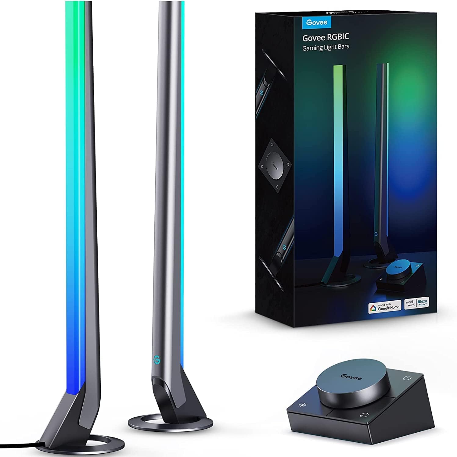 Detalle de Govee RGBIC Gaming Lightbar für PC (42 cm) mit Desktop-Controller, Wi‑Fi, Musiksync & Alexa/Google Assistant