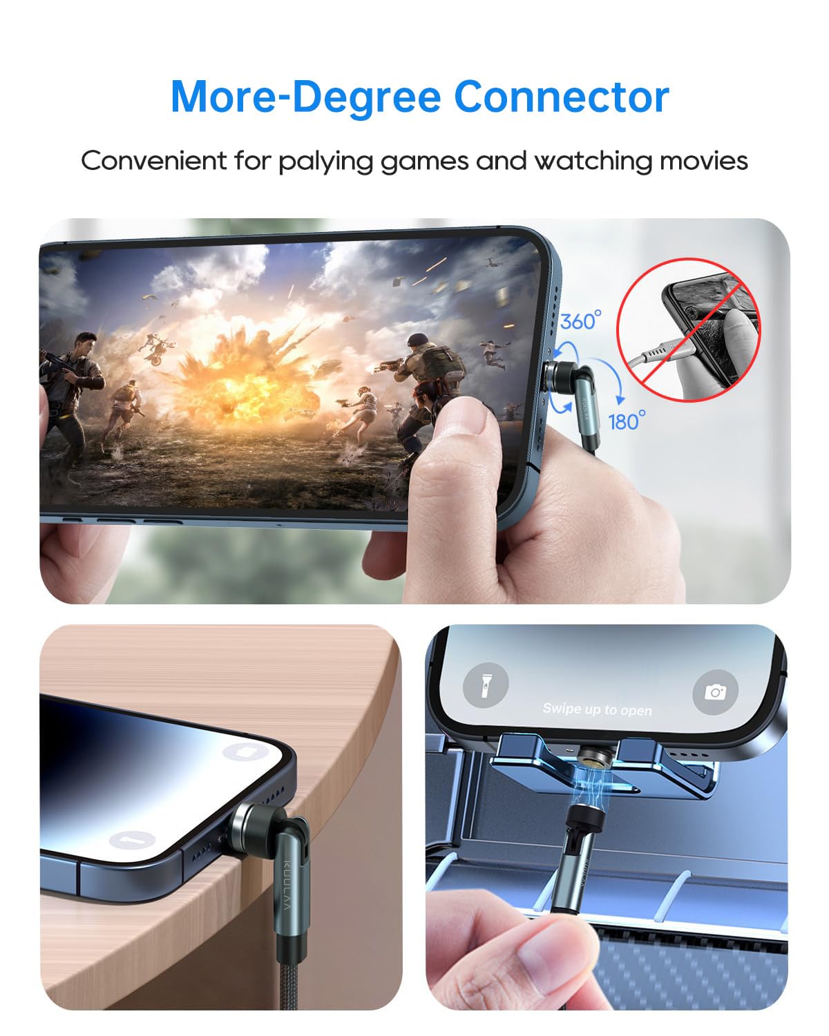 Thumbnail 5 de Kuulaa Magnetisches 3‑in‑1 Ladekabel 2m