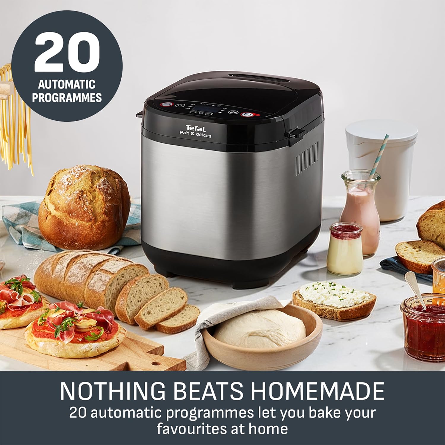 Thumbnail 1 de Tefal Pain & Delices PF240E40 breadmaker with yoghurt pot accessory, 15-hour delay start