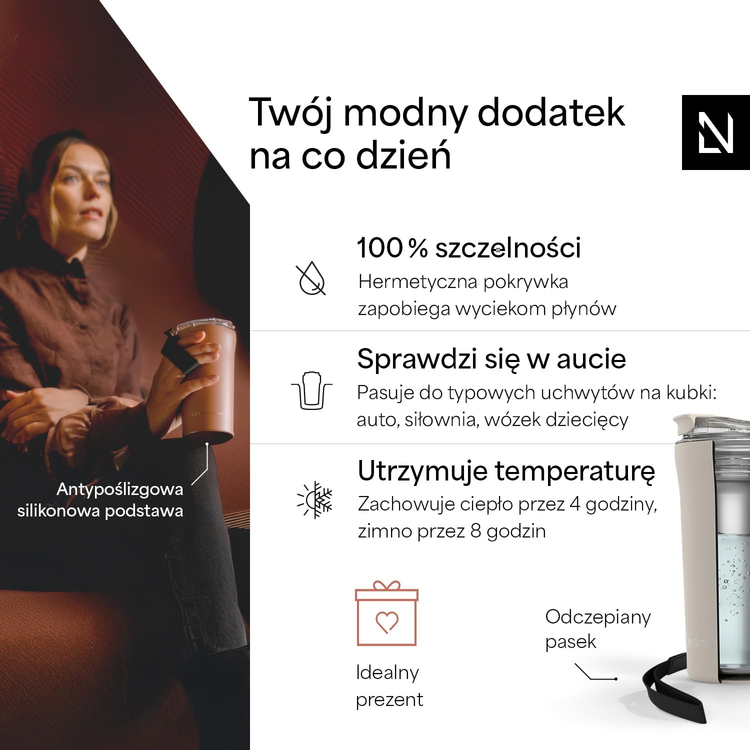 Detalle 2 de LARS NYSØM ROE-3-CREBEI kubek termiczny 500 ml ze stali 18/8