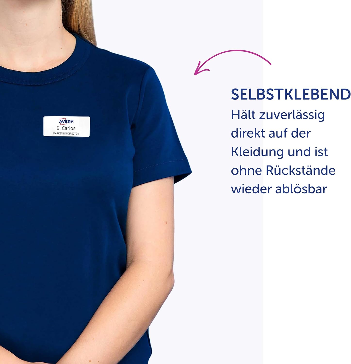 Detalle de AVERY Zweckform L4784-20 Namensetiketten – 540 ablösbare Textiletiketten auf A4, 63,5 x 29,6 mm, für Laserdrucker