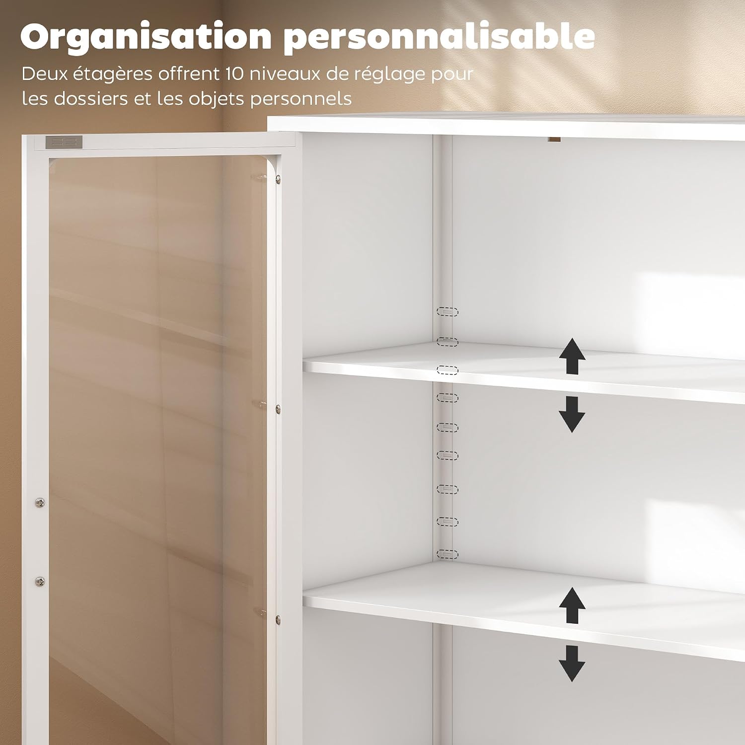 Thumbnail 4 de HOMCOM Armoire de Bureau en Acier 80x40x110 cm