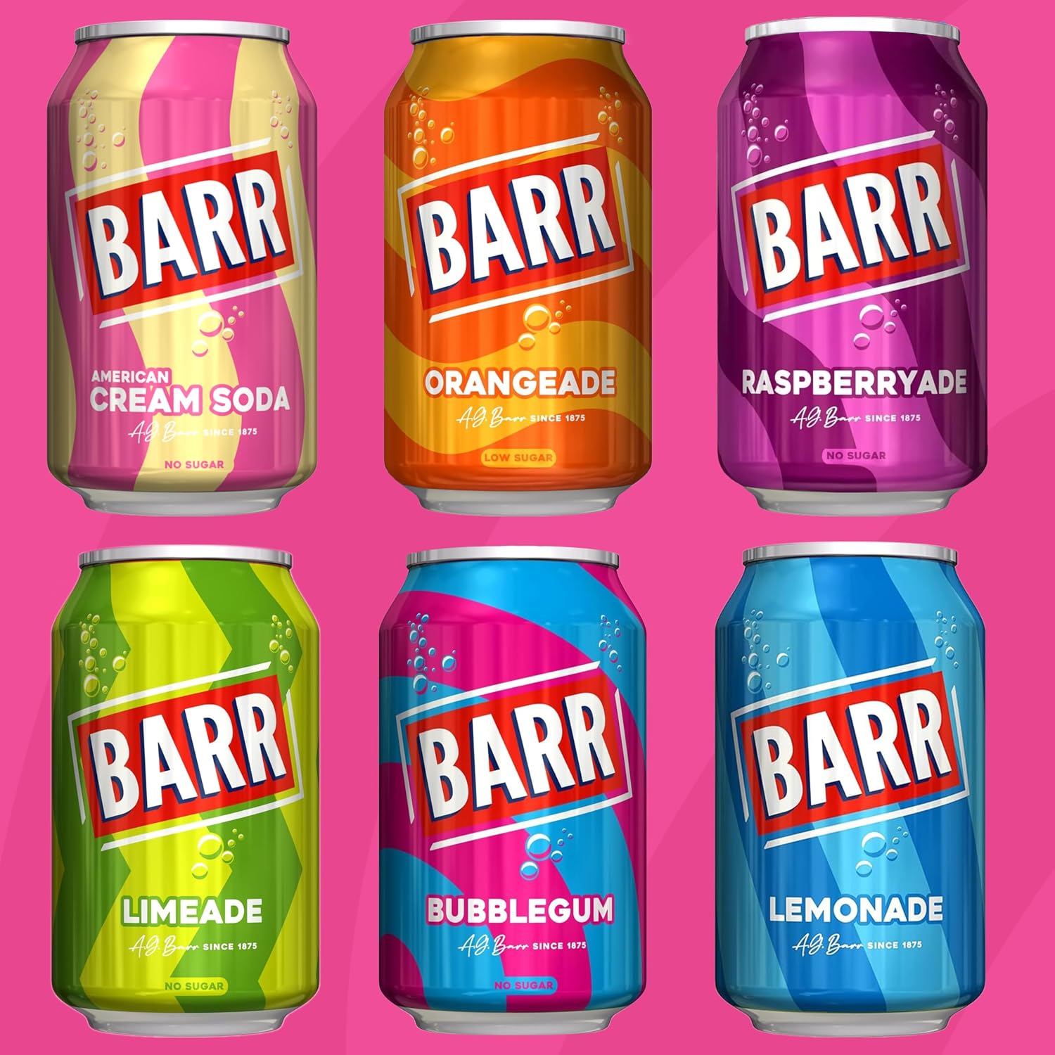 Thumbnail 6 de Barr Cherryade Zero Sugar Sparkling Soft Drink – 24 x 330ml Cans