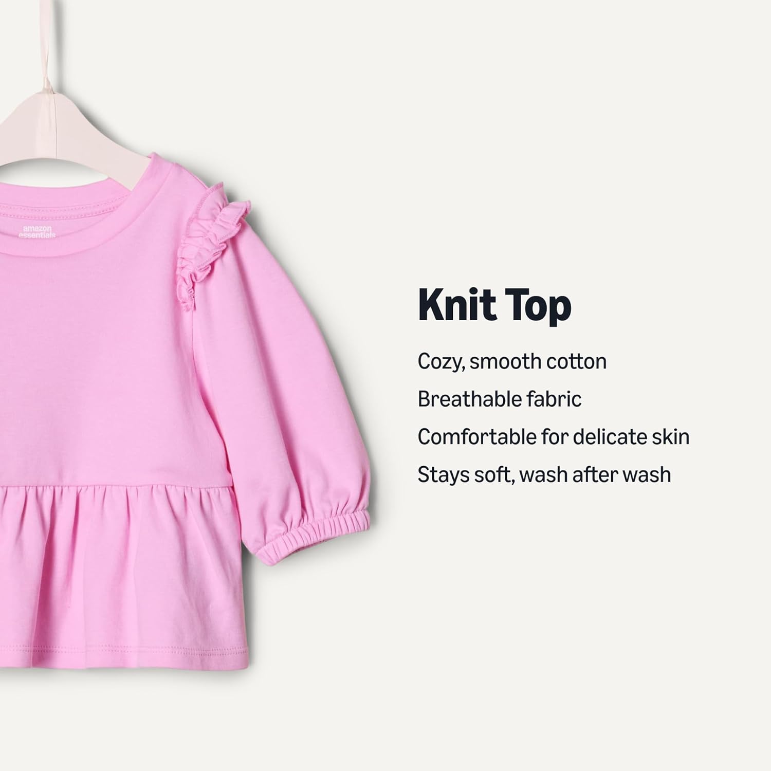 Detalle de Amazon Essentials x Sofia Grainge Toddler & Baby Girls' 3/4 Sleeve Knit Top