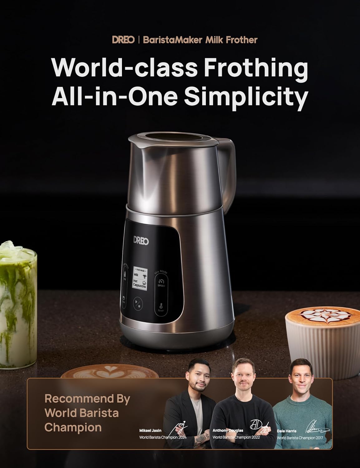 Thumbnail 1 de Dreo Milk Frother Upgraded 15oz