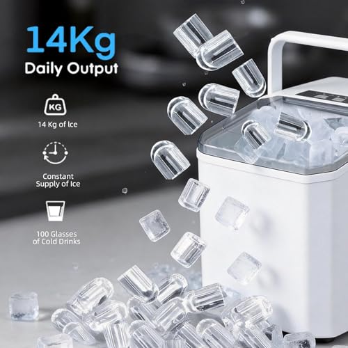Detalle de COZYBRITE Ice Maker Machine Portable Countertop: 14kg/24h, 2 Cube Sizes, Self-Cleaning