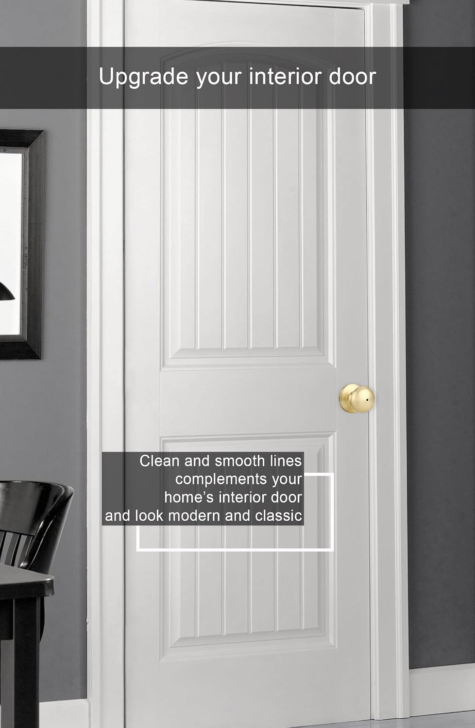 Detalle 2 de Goldenwarm Privacy Door Knobs, 6-Pack