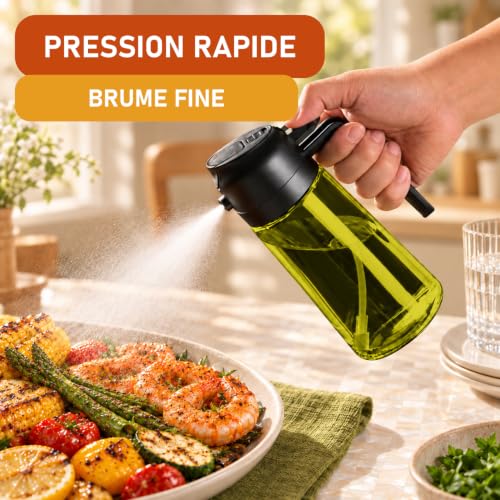 Detalle 2 de CXINYI vaporisateur d’huile 470 ml avec bec verseur 2-en-1 et tapis silicone