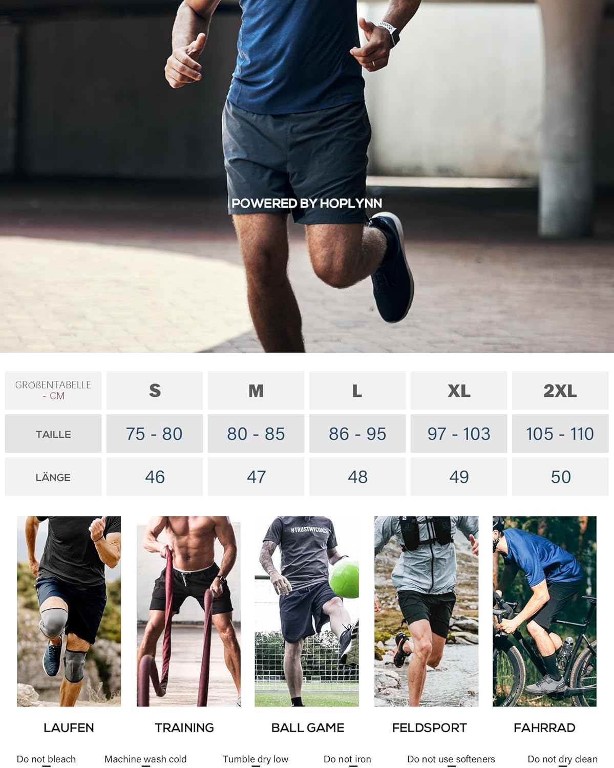 Thumbnail 6 de HOPLYNN 2er Pack Sporthose Herren Kurz – Reißverschlusstaschen, Schnell Trocknend