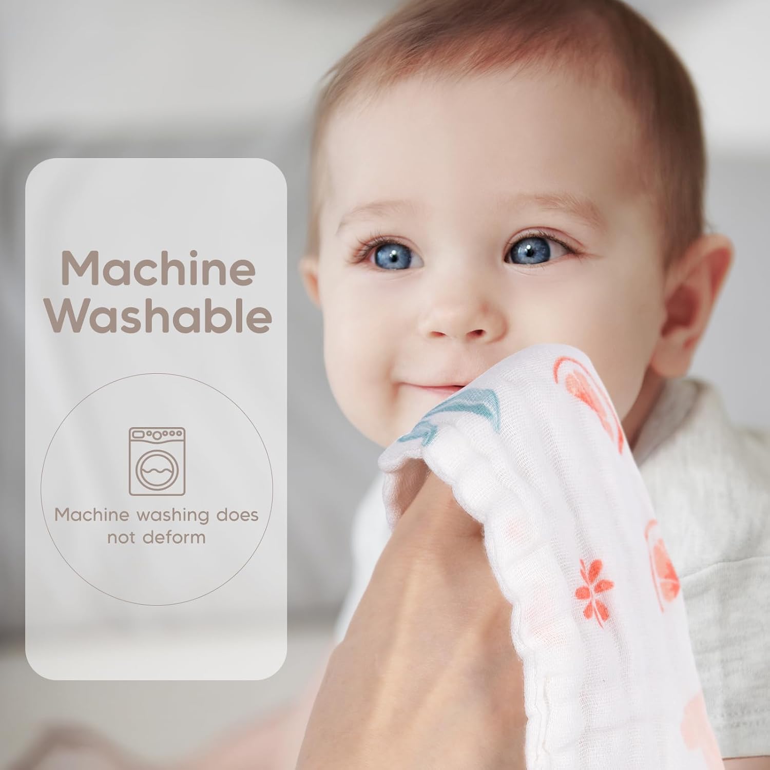 Thumbnail 3 de Maliton Muslin Cloths for Baby: 6 Pack Burp Cloths in 50x25cm Pure Cotton, 6-Layer Absorbent Muslins