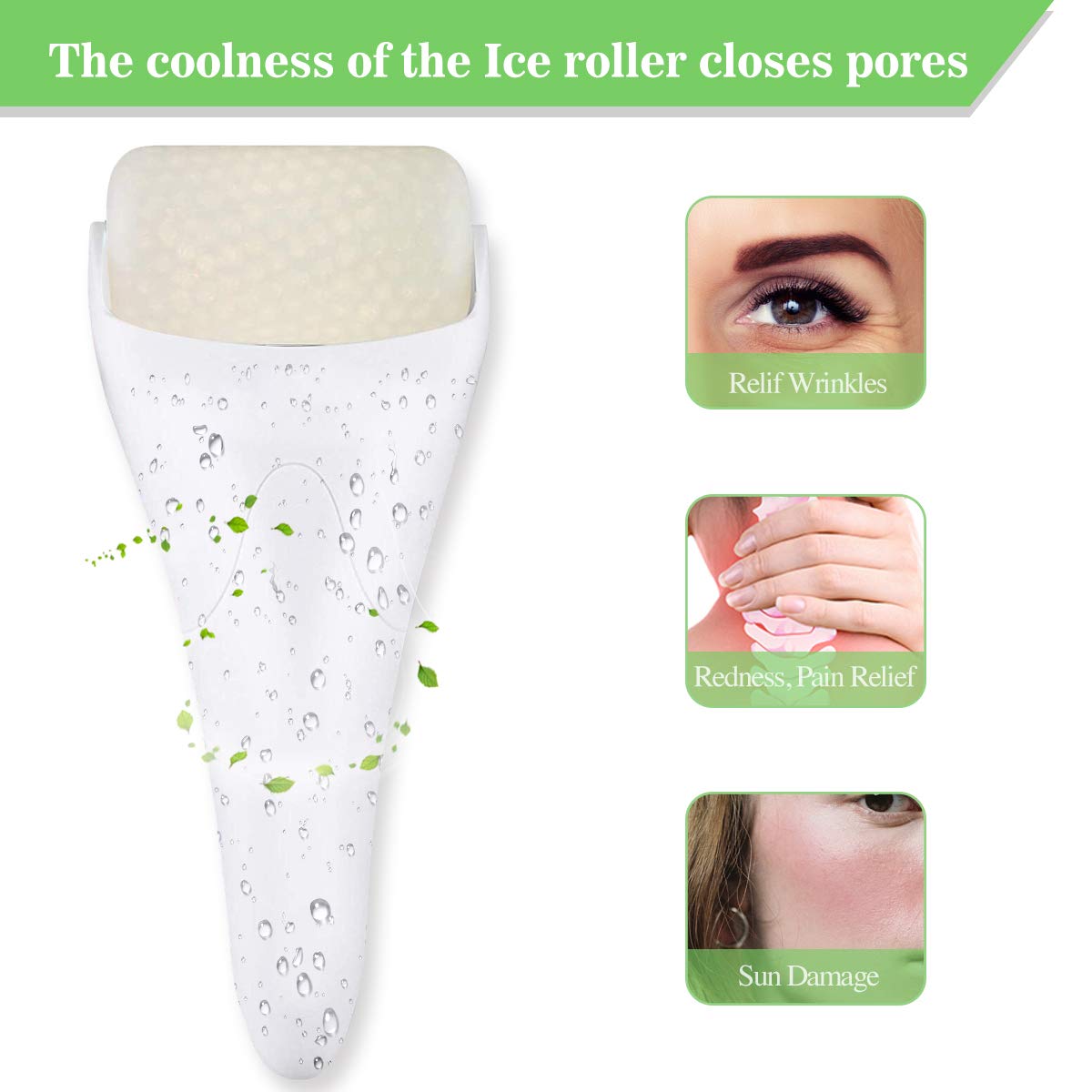 Detalle de Fronnor Ice Roller for Face and Body, Cooling Massage Tool, White