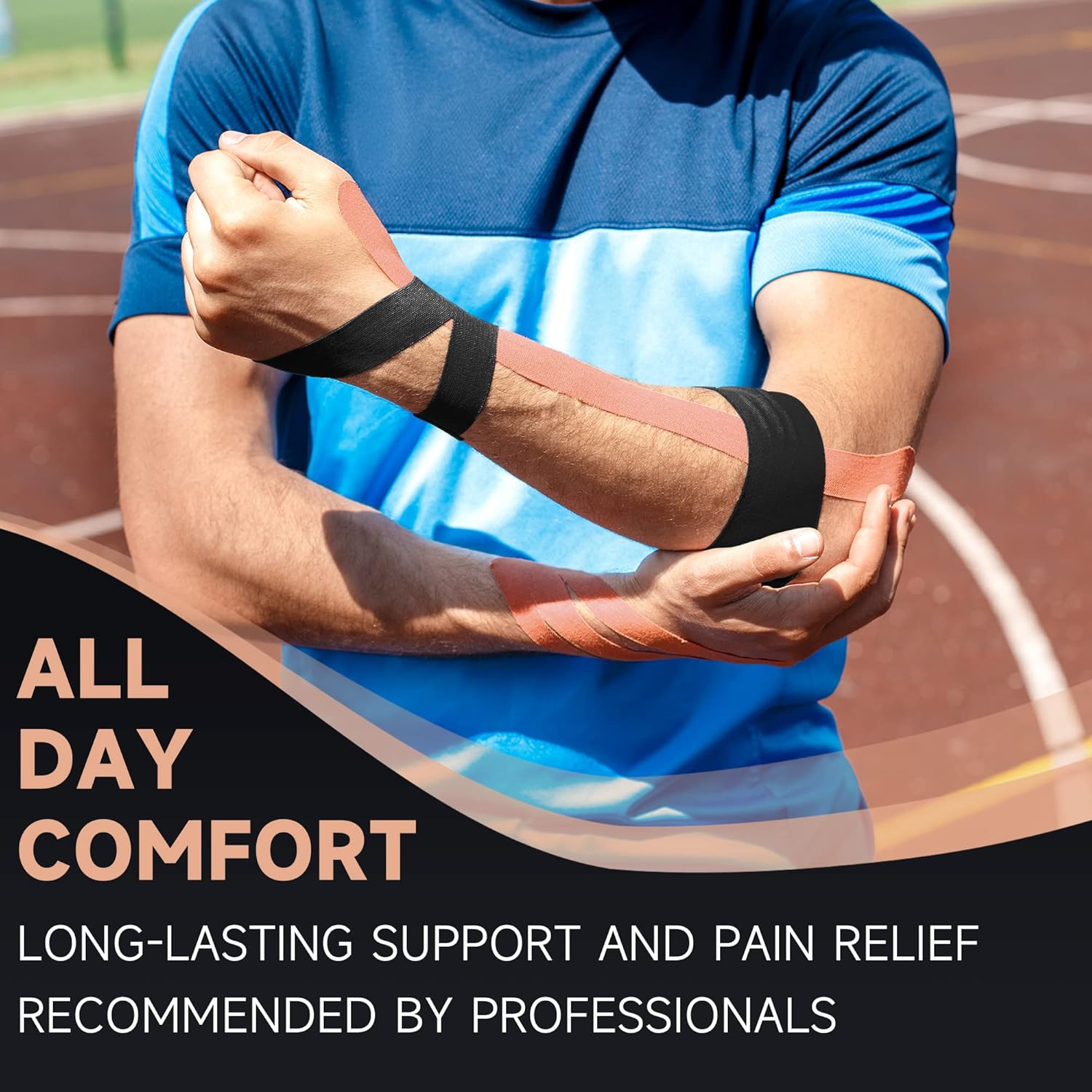 Thumbnail 4 de CKeep Kinesiology Tape (Uncut) — Latex-Free Original Cotton Elastic Athletic Tape, Beige (2 Rolls)