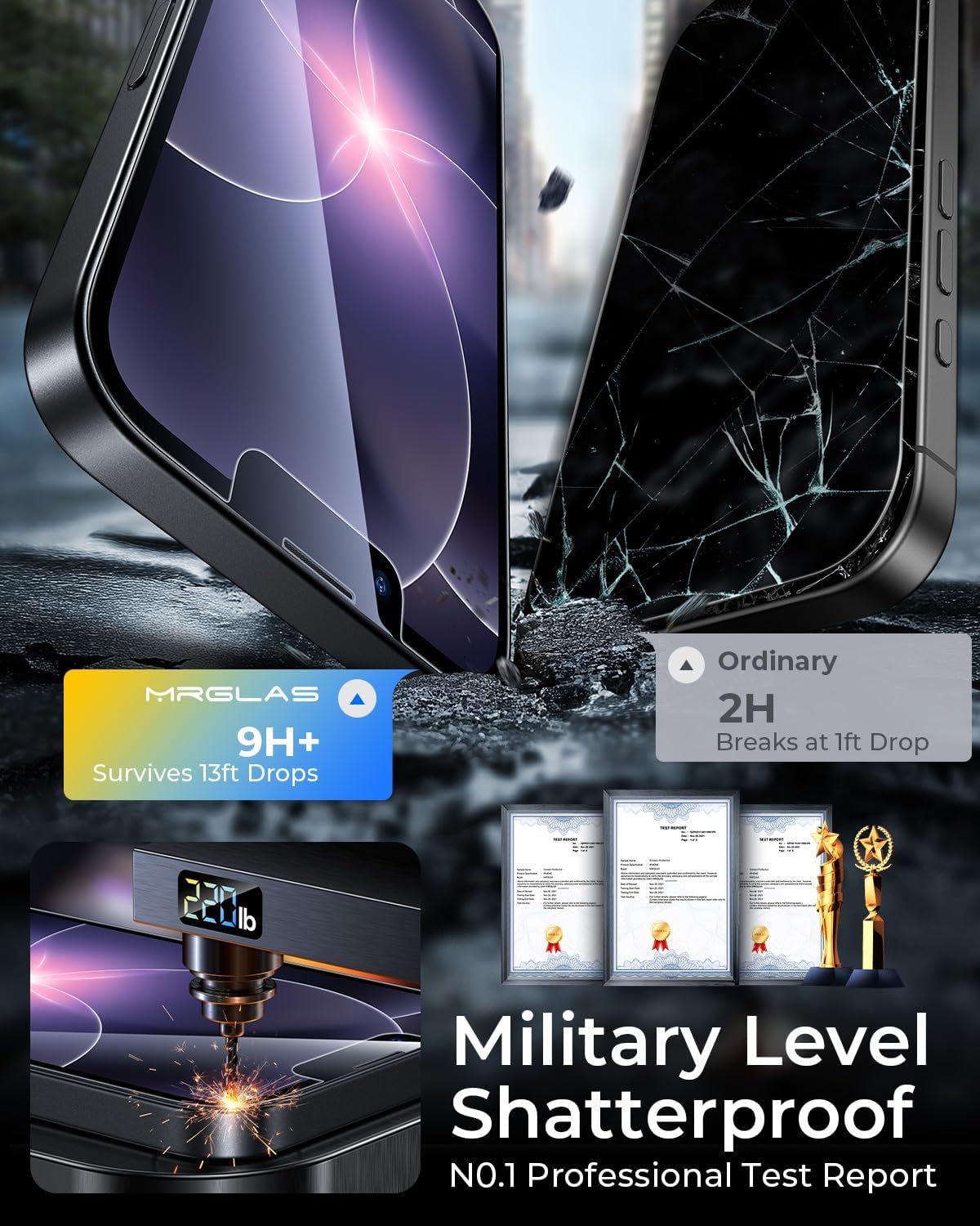 Detalle de MRGLAS Tempered Glass Screen Protector 2-Pack
