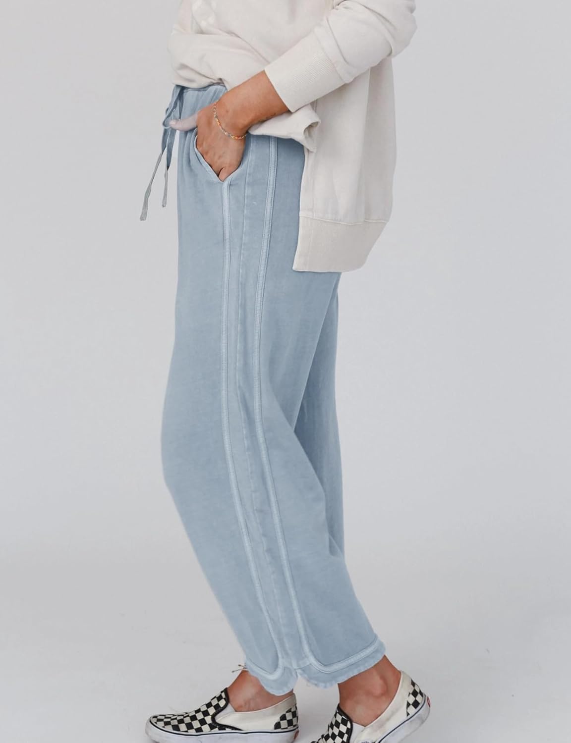 Detalle 2 de Malajisi Women's Casual Wide Leg Pants: High Waist Drawstring Sweatpants