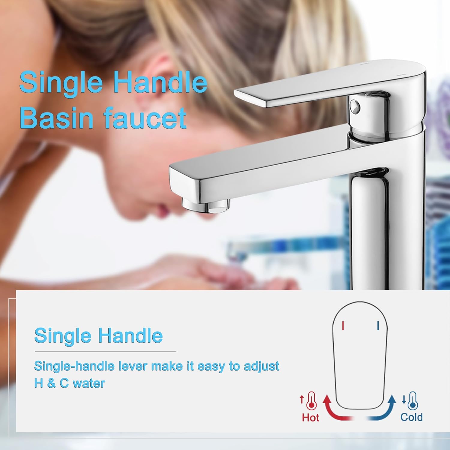 Thumbnail 3 de GRICOL Rubinetto Bagno Lavabo Monocomando in Ottone Cromato – Miscelatore fredda e calda
