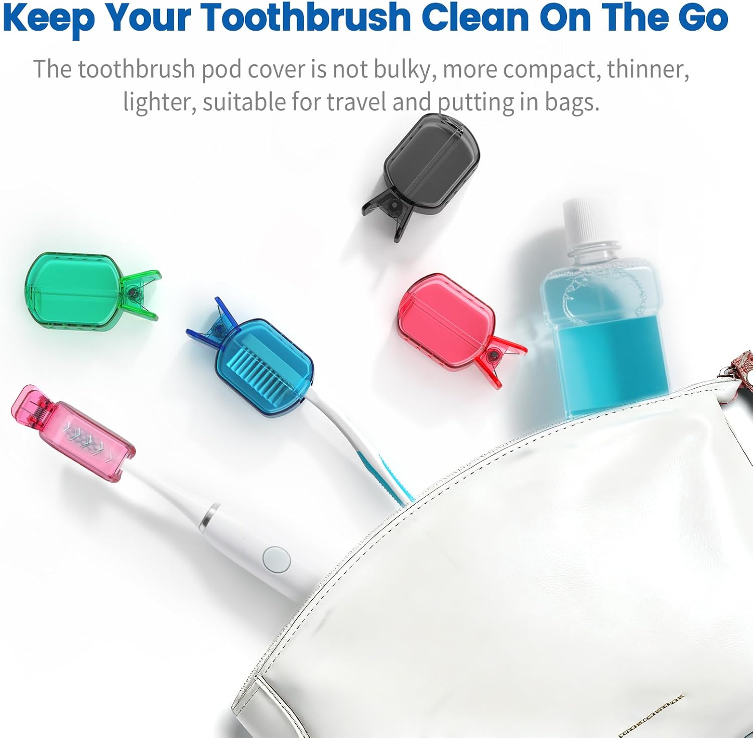 Thumbnail 6 de Frekare Toothbrush Covers Caps - Clip-On Protector for Travel and Home (6 Pack, Transparent)