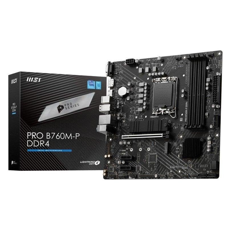 Detalle de MSI PRO B760M-P DDR4 placa base micro-ATX