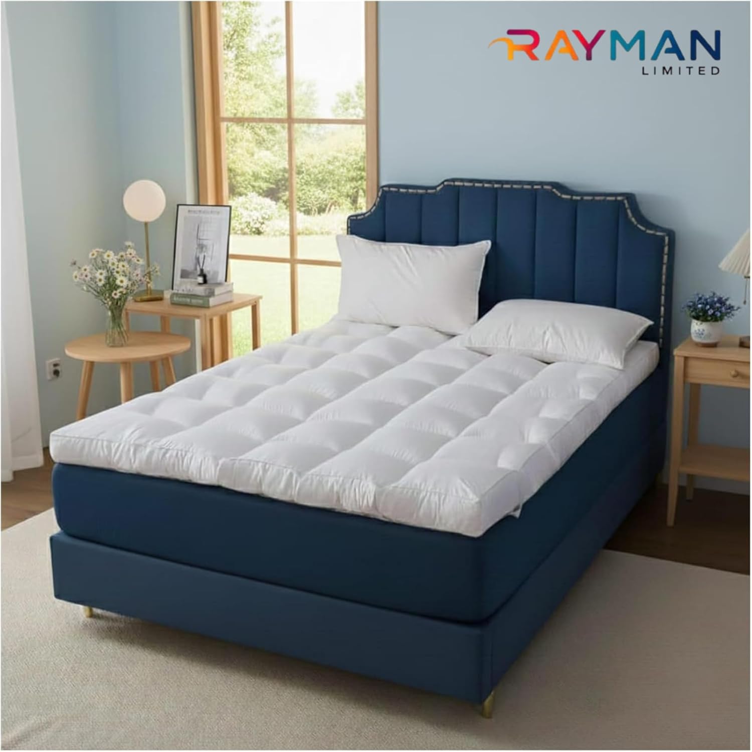 Thumbnail 1 de Rayman Double Size Mattress Topper – 10cm Extra Deep Quilted Topper, 137x190 cm, Breathable Hypoallergenic Filling