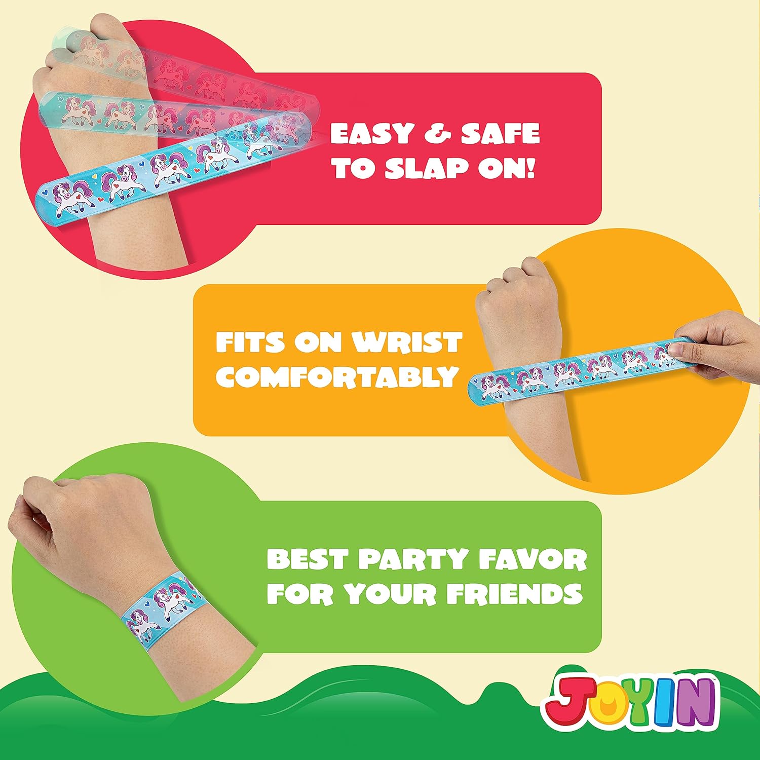 Thumbnail 3 de JOYIN 144-Piece Slap Bracelets for Kids — Animal & Friendship Bulk Wristbands