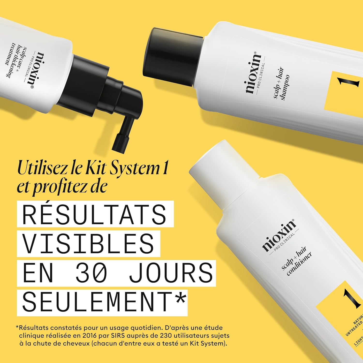 Thumbnail 2 de NIOXIN System 1 – Kit soin cuir chevelu (shampoing, après-shampoing, soin sans rinçage) pour cheveux naturels à chute modérée