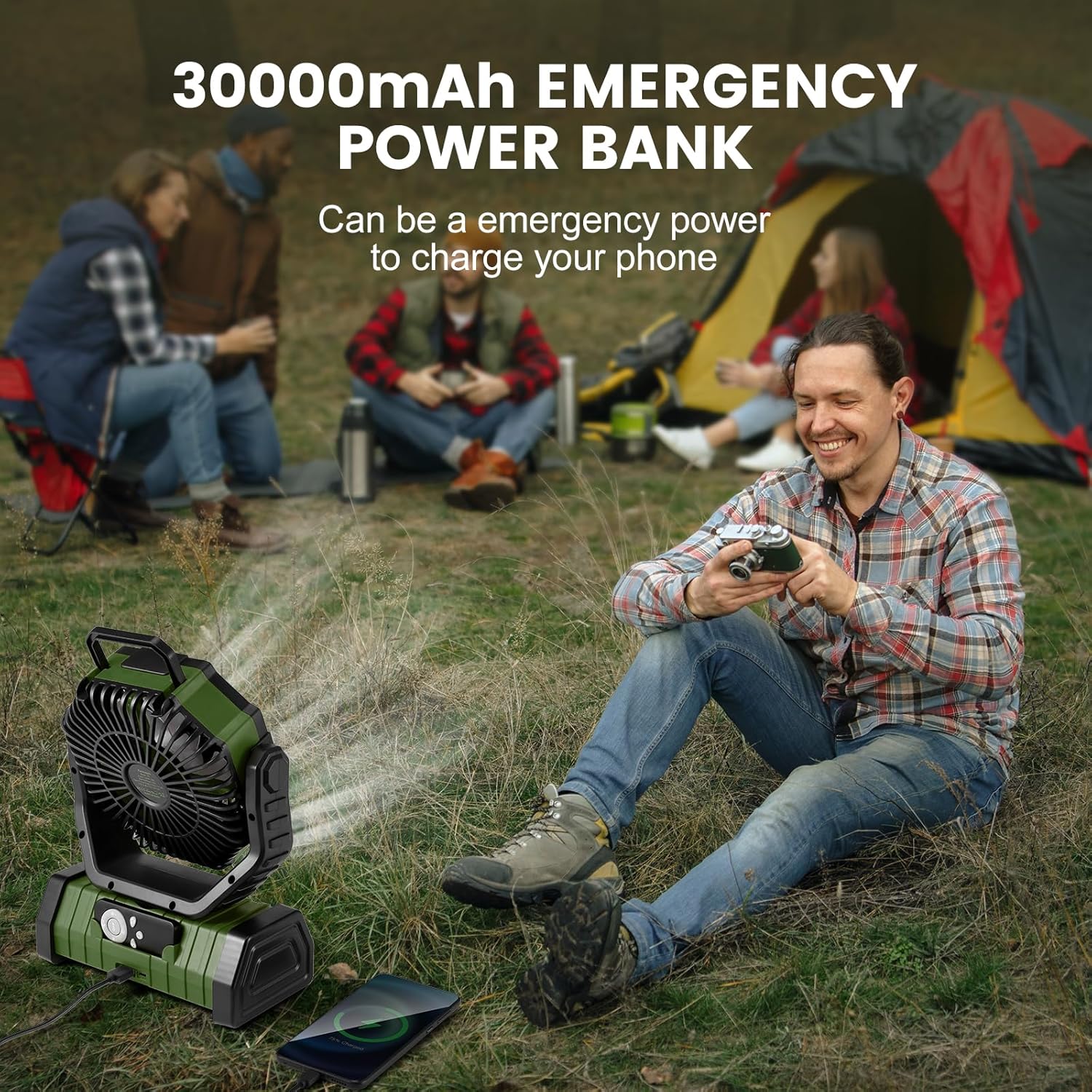 Thumbnail 4 de Odoland 30000mAh Camping Fan with LED Lantern