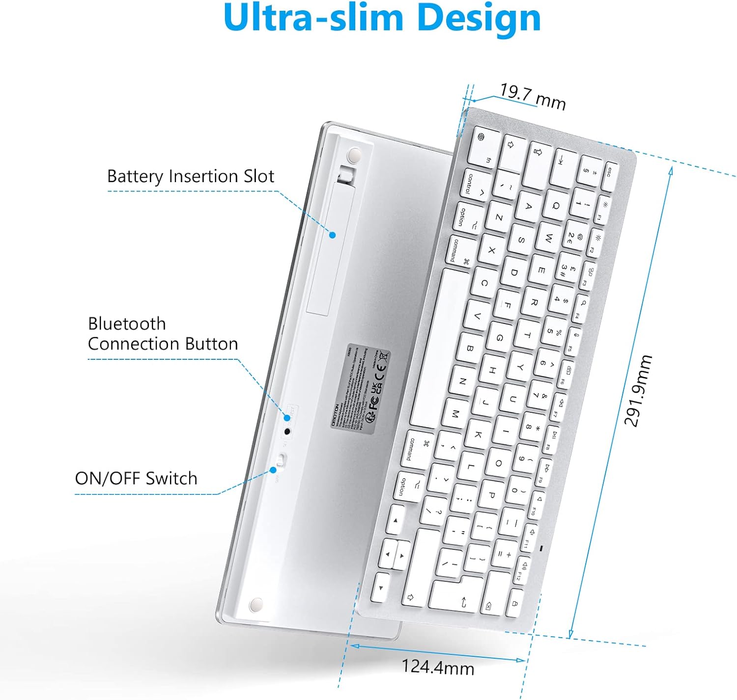 Thumbnail 3 de OMOTON Mac Bluetooth Keyboard, 10 m range