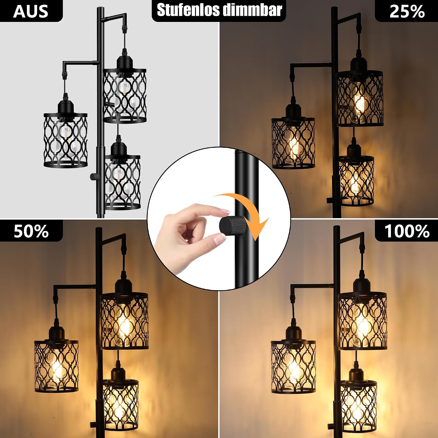 Thumbnail 2 de ROTTOGOON Dimmbare 3-flammige Stehleuchte