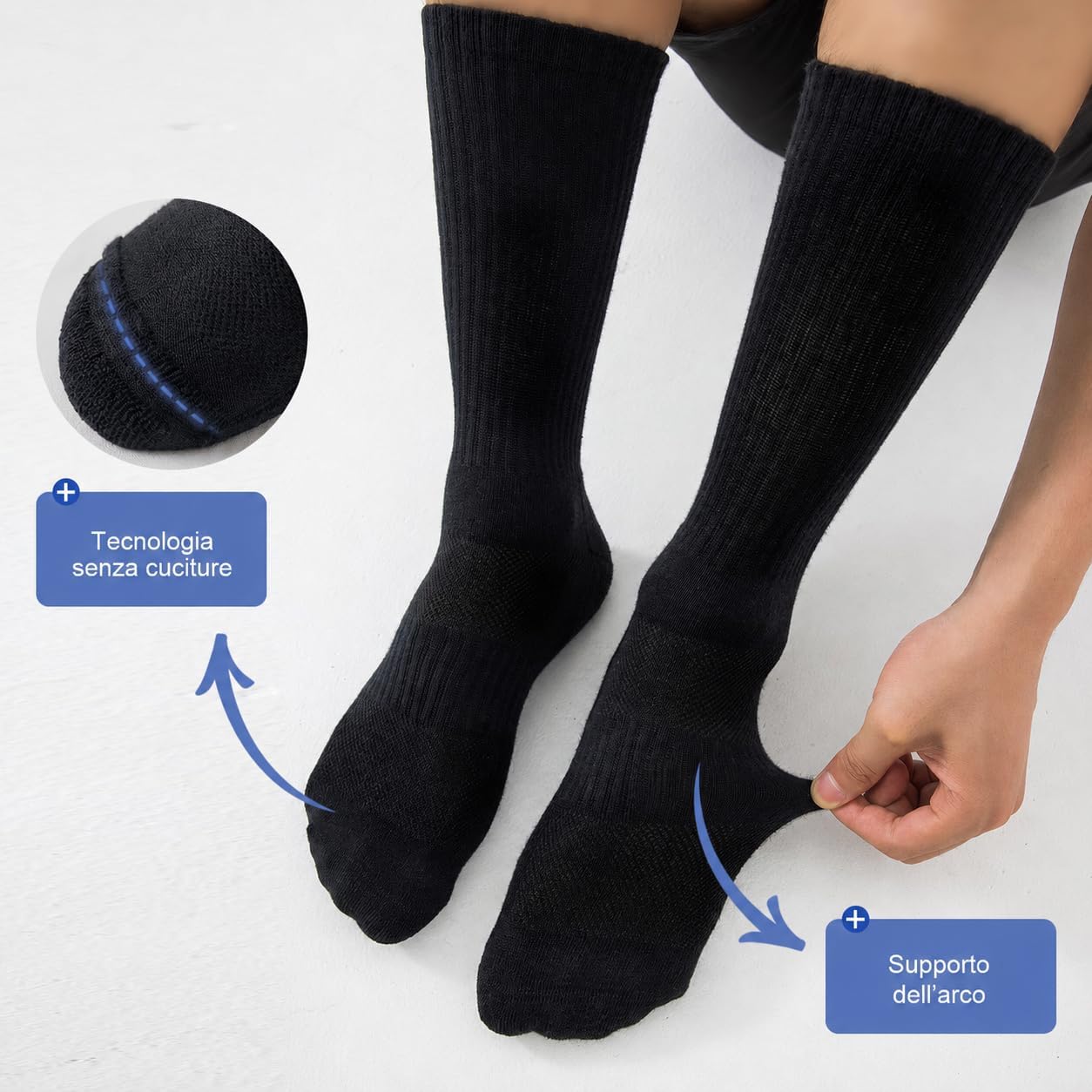 Thumbnail 6 de SockWaddles Calzini Unisex Uomo Donna - Calze in Cotone senza cuciture, traspiranti, spugna e anti-vescate (6 Paia)