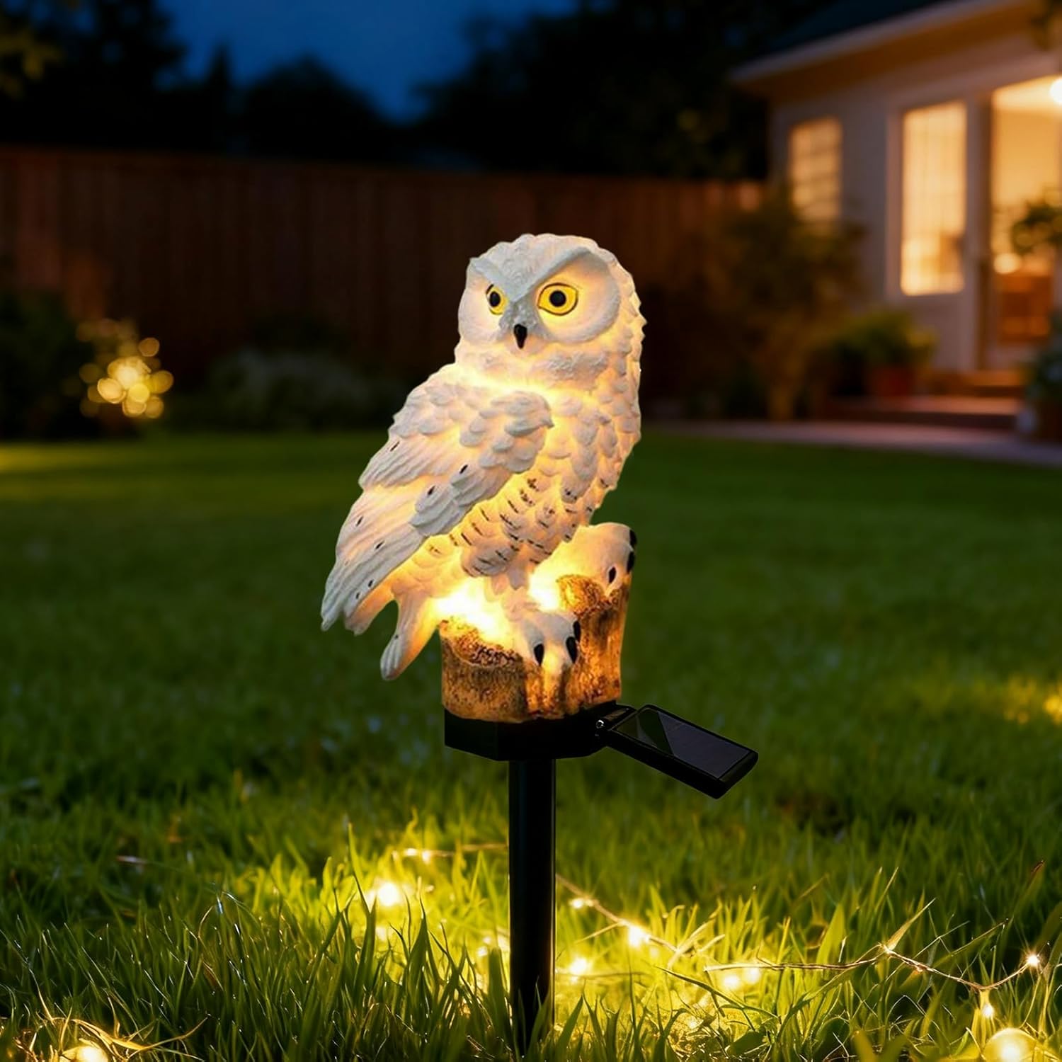 Detalle de XVZ Solar-Gartenlampen mit Eulenmotiv für außen – Solarlampen als Gartendeko für Rasen & Terrasse