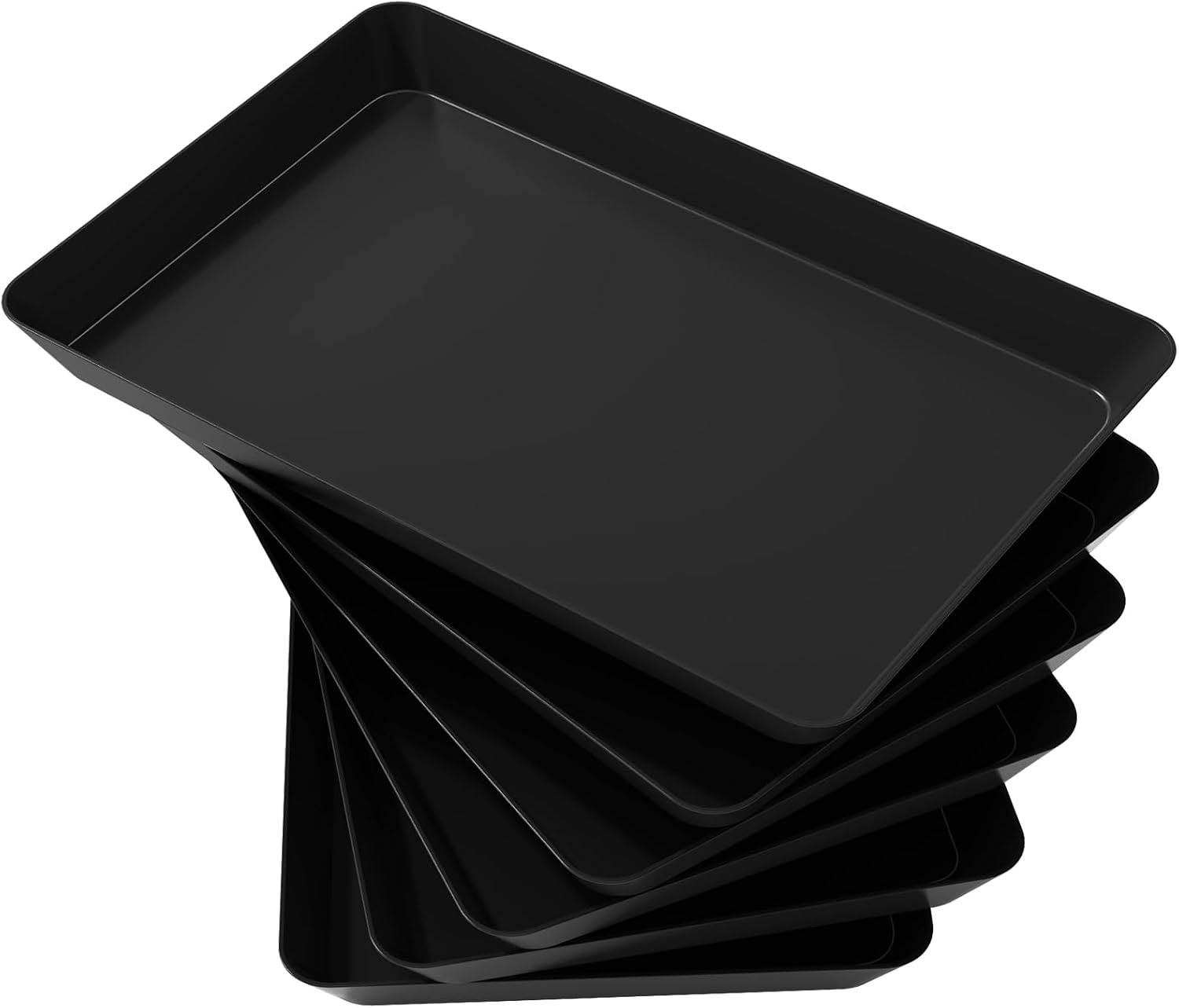 Detalle de Lifewit 22048 Plastic Serving Trays, Set of 6, Black, BPA-Free