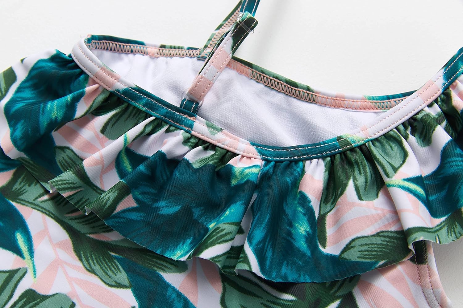 Thumbnail 5 de BONVERANO Kleiner Mädchen Schwimmanzug mit UV-Schutz (UPF 50+), Bambusmuster & Sonnenhut