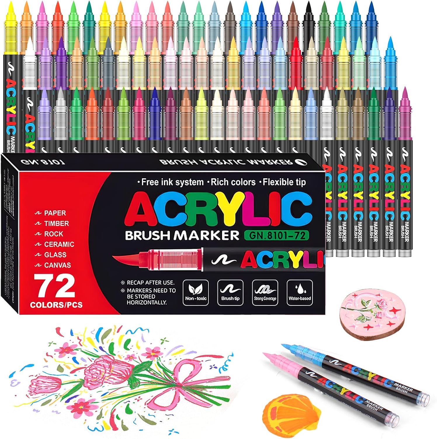 Detalle de Gunsamg 72 acrylic paint markers set