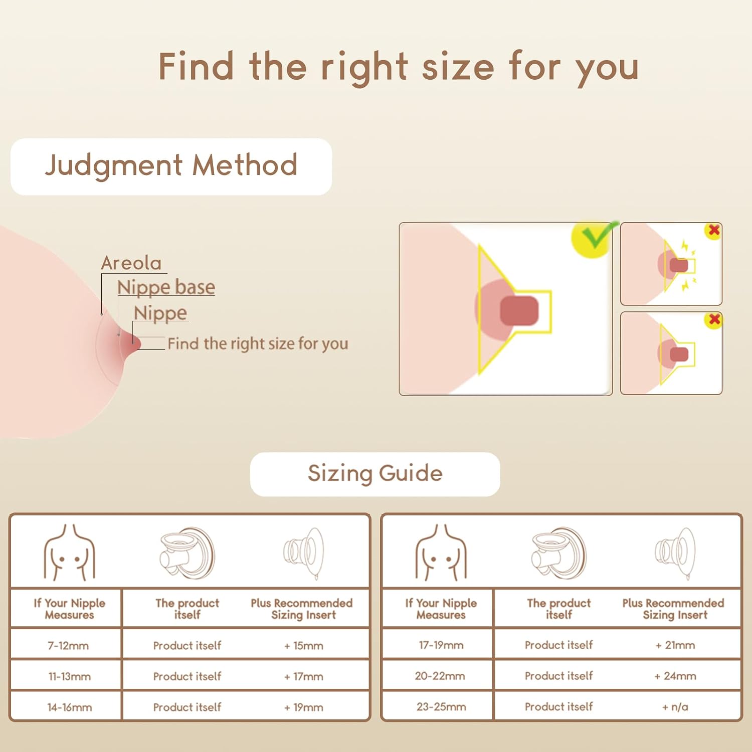 Detalle 2 de Silicone Flange Inserts 13/15/17/19/21mm for 24mm breast pump flanges (10pcs) – compatible with Momcozy, Lansinoh, Elvie, Willow go, Spectra and more
