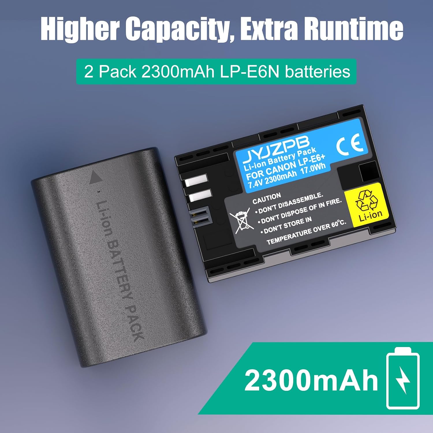 Thumbnail 1 de JYJZPB LP-E6N 2300mAh battery 2 pack