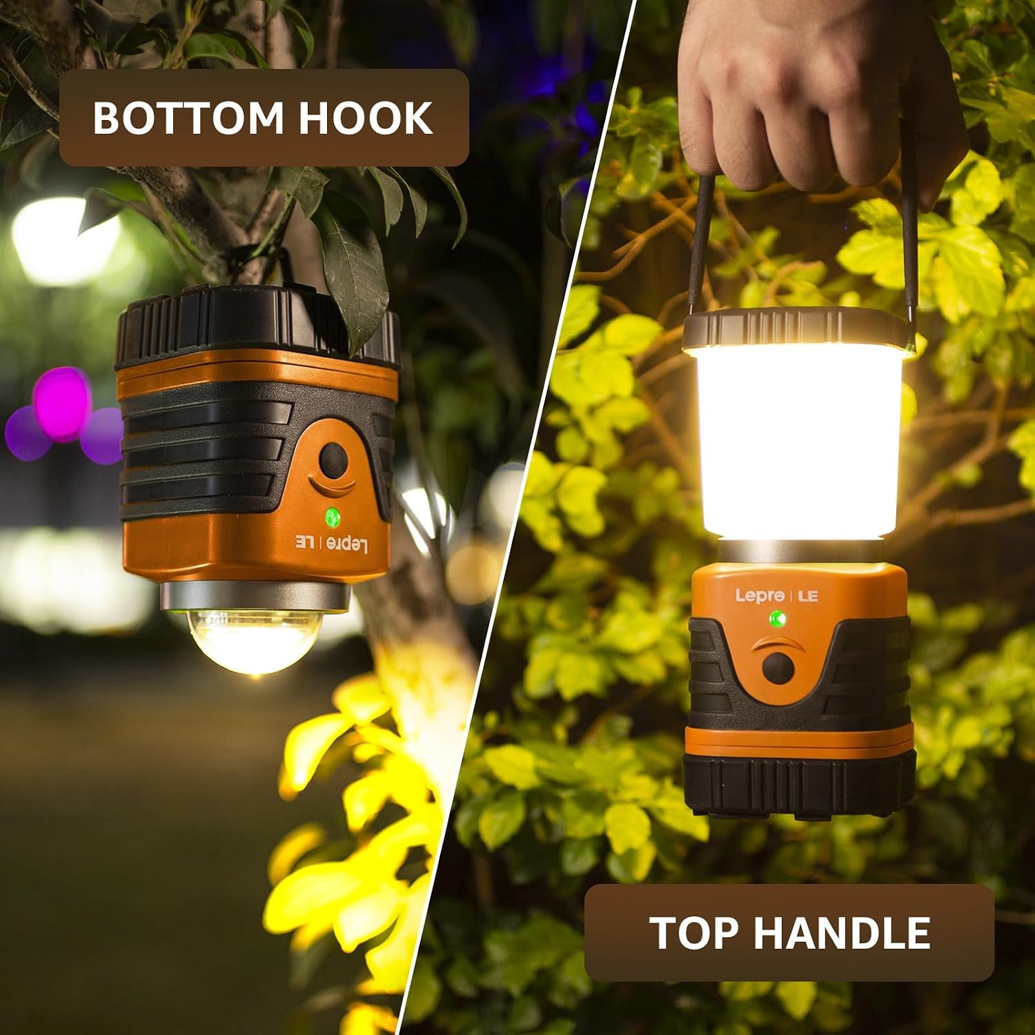 Thumbnail 5 de Lepro 3300008-OG Rechargeable LED Camping Lantern 2-Pack, 1,000 Lumens