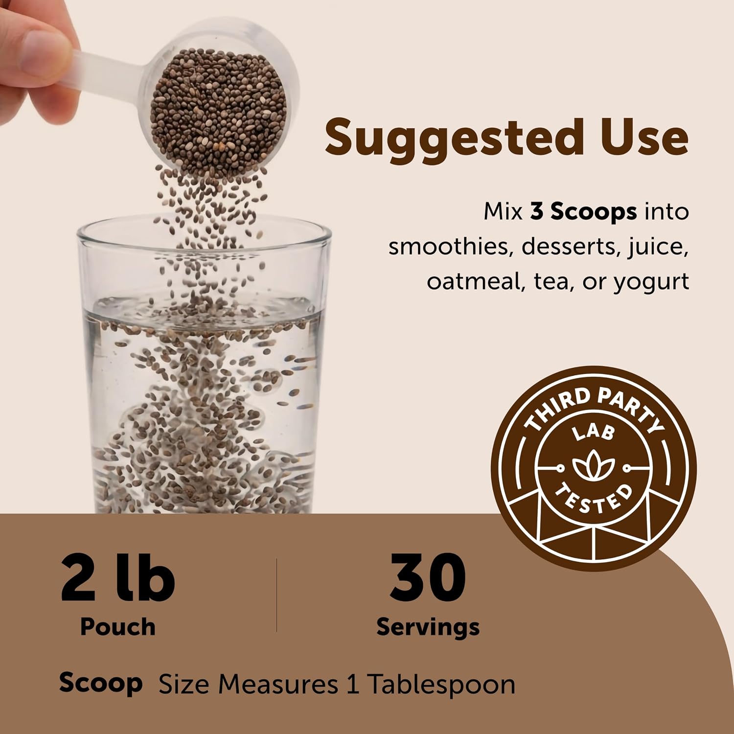 Detalle 2 de Micro Ingredients Organic Chia Seeds 2 lb