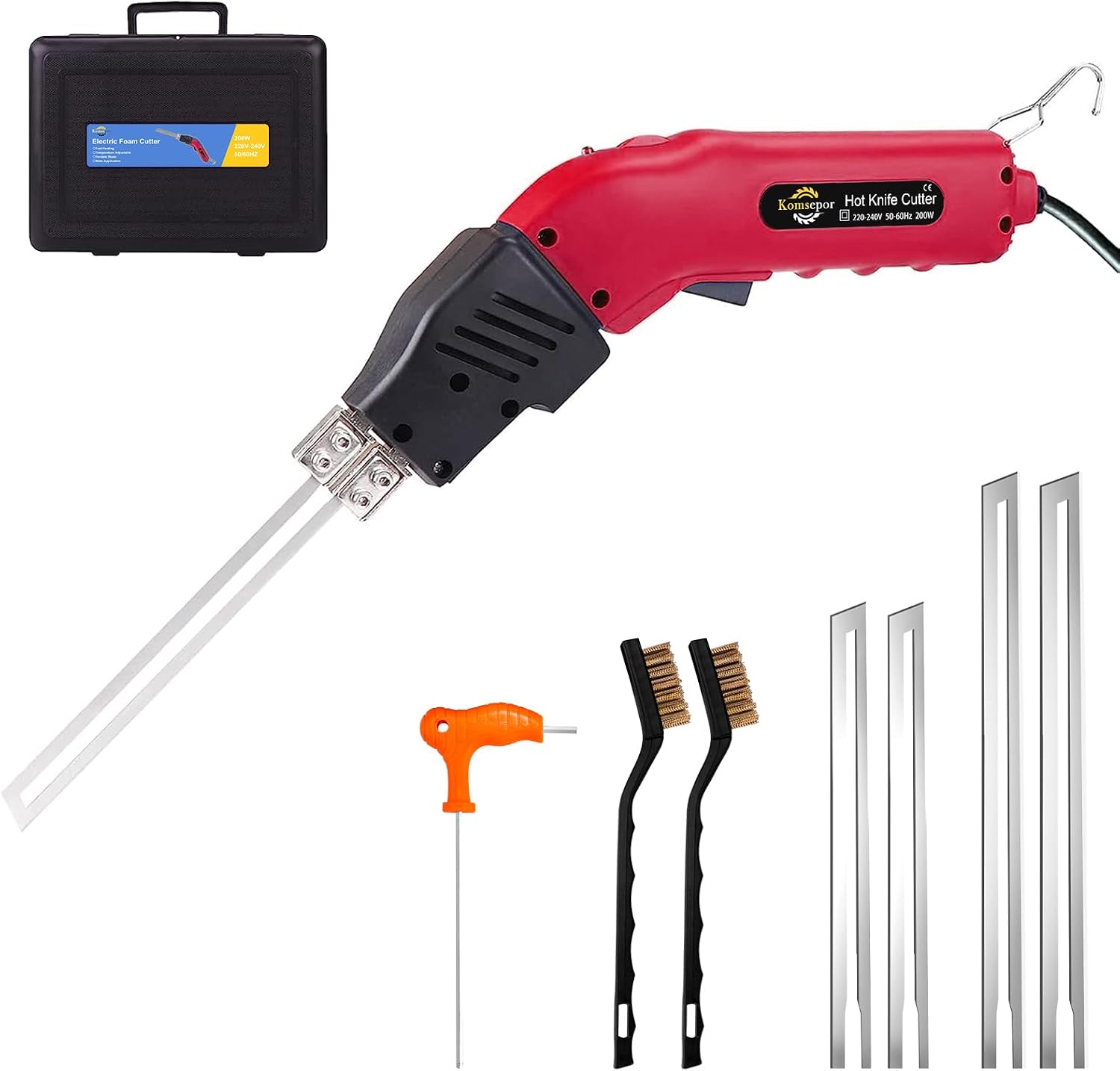 Detalle de Komsepor 200W Taglierina Elettrica a Caldo per Schiuma con 4 Lame Nickel-Cromo