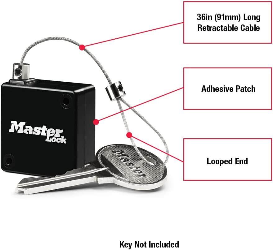 Detalle de Master Lock 5490D 格納式キーテザー ロックボックス対応、最大91cmケーブル