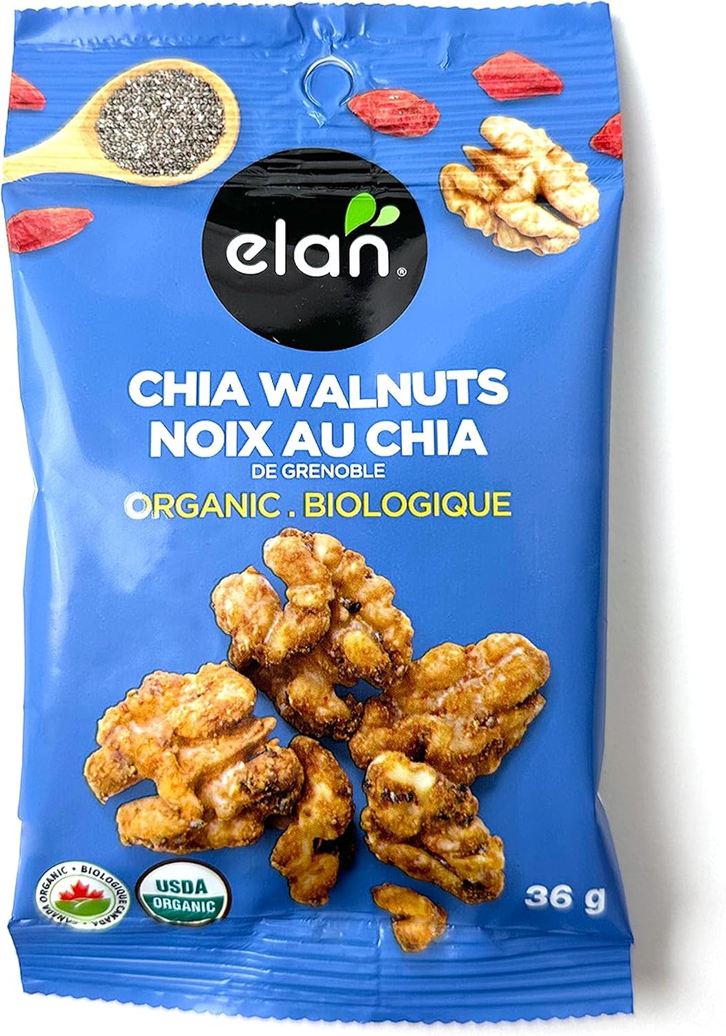 Detalle de Elan chia and walnut snack, 36 g